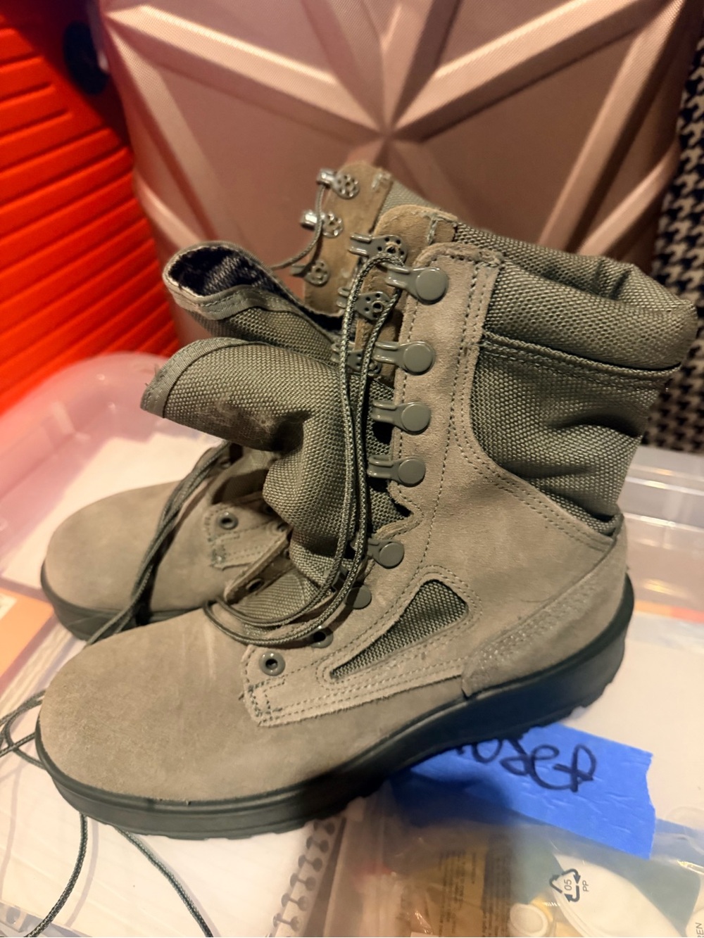 Women's Tactical Lace-Up Combat Boots in Olive